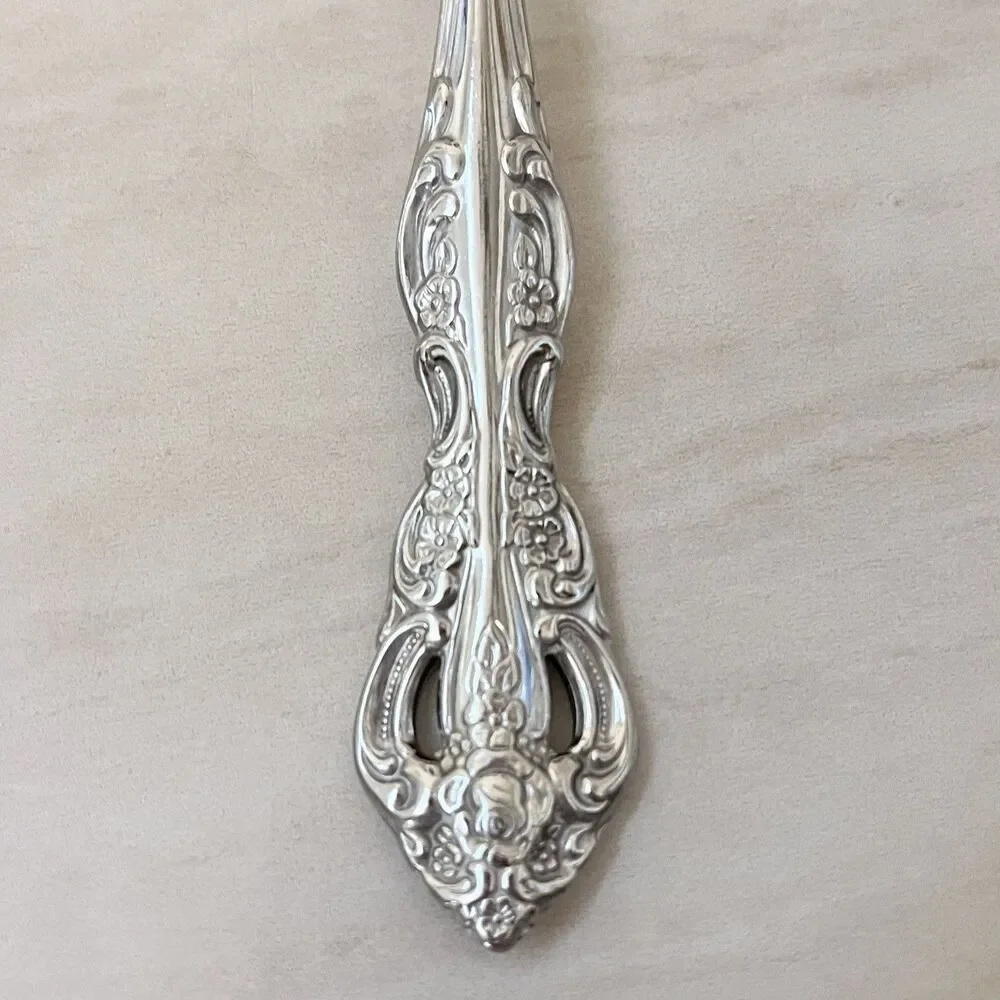 ONEIDA Michelangelo Pierced Serving Spoon 8 3/8” Stainless Heirloom Floral USA